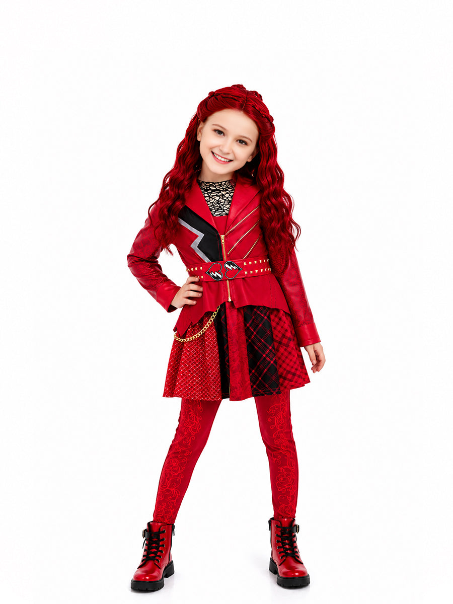 Kids Royal Heart Wonderland Princess Red Cosplay Costume