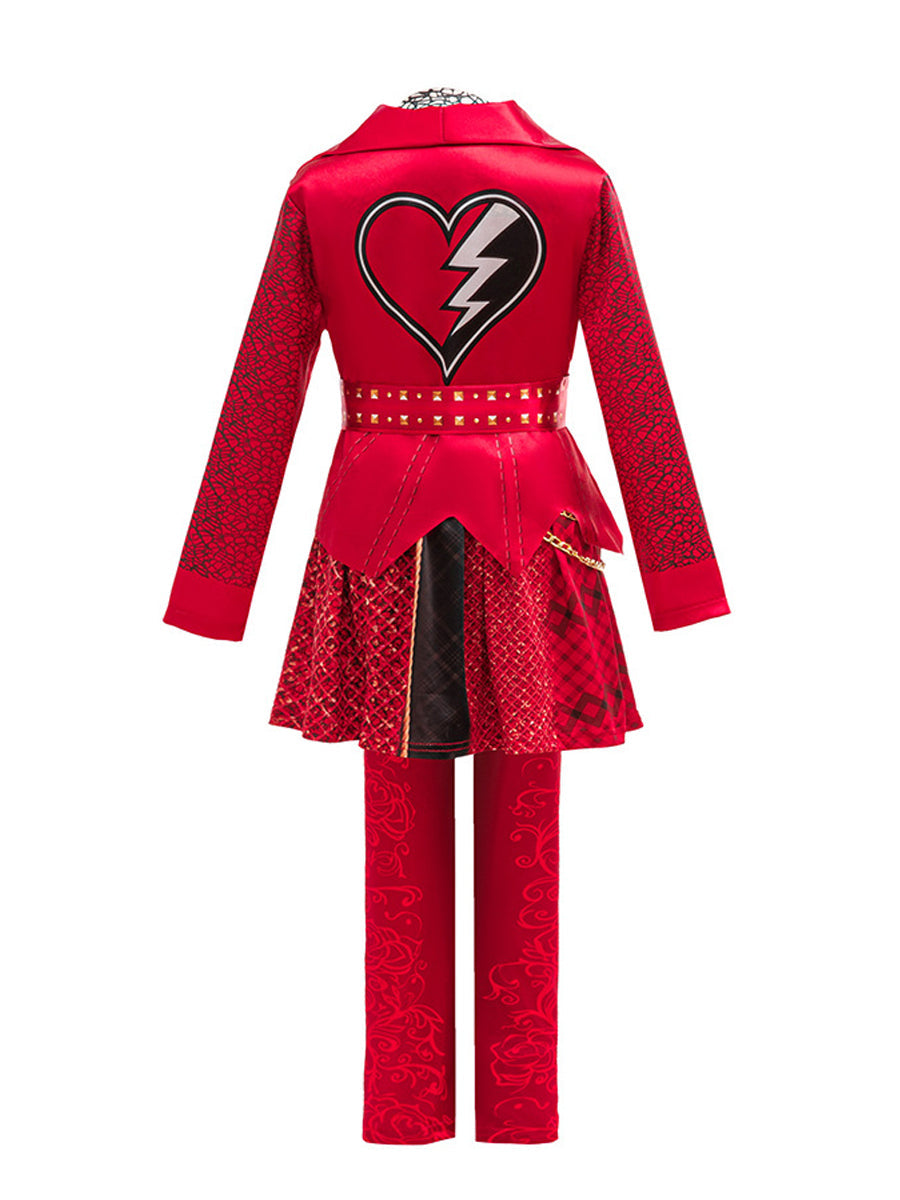 Kids Royal Heart Wonderland Princess Red Cosplay Costume