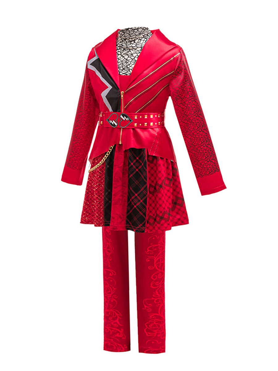 Kids Royal Heart Wonderland Princess Red Cosplay Costume