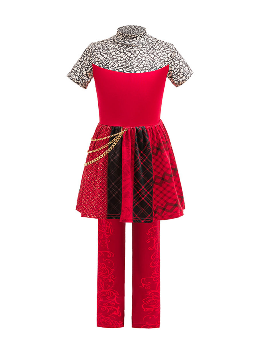 Kids Royal Heart Wonderland Princess Red Cosplay Costume