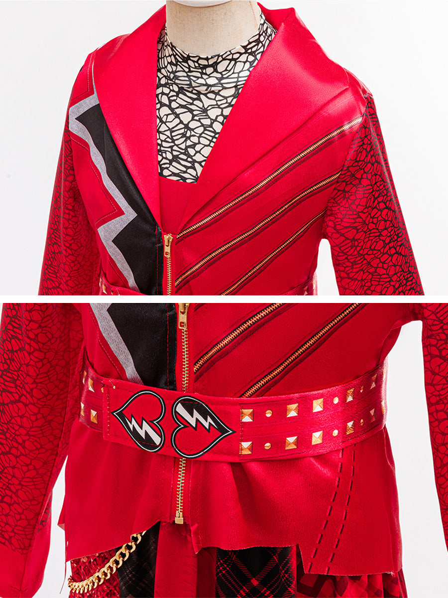 Kids Royal Heart Wonderland Princess Red Cosplay Costume