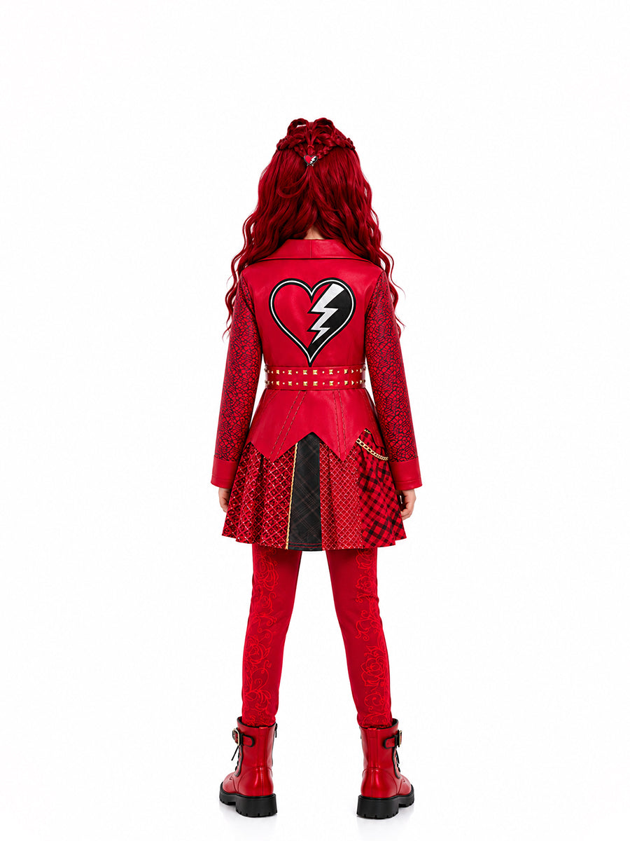 Kids Royal Heart Wonderland Princess Red Cosplay Costume
