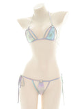 Holographic Strappy Triangle Bikini