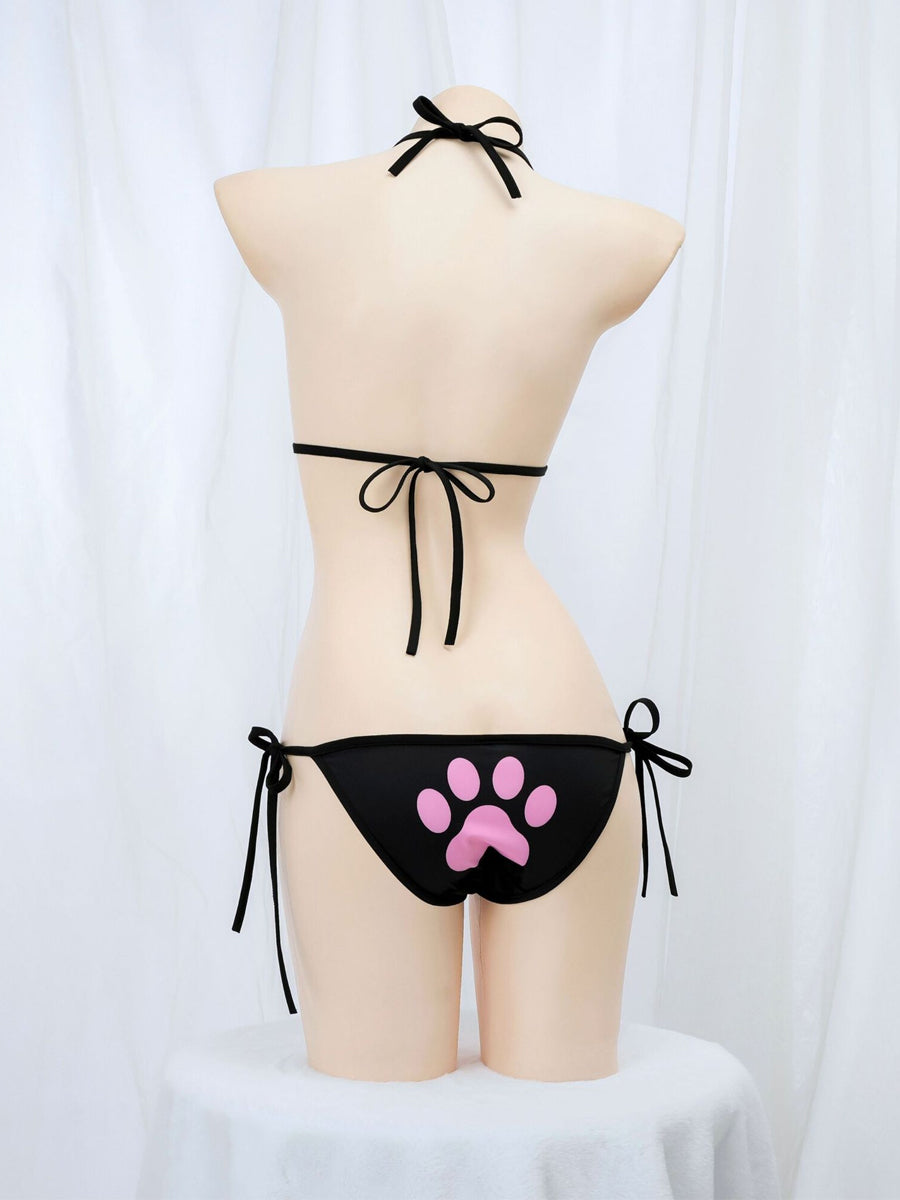 Kawaii Neko Paw Print Bikini Set