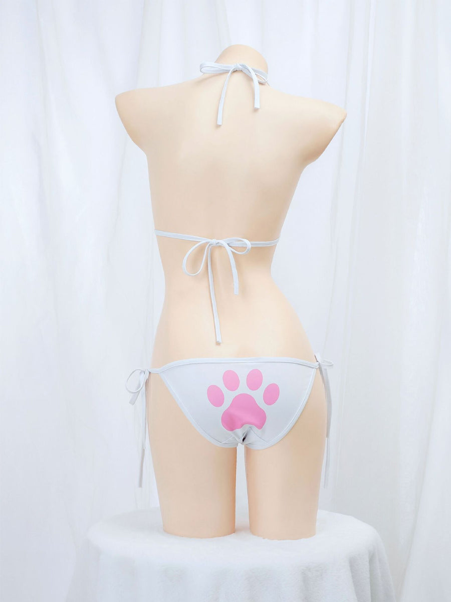 Kawaii Neko Paw Print Bikini Set