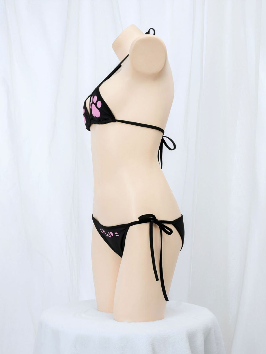Kawaii Neko Paw Print Bikini Set