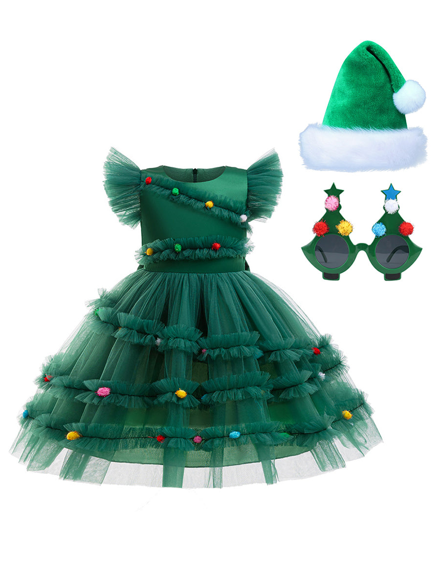 Kids Christmas Tree Tutu Costume