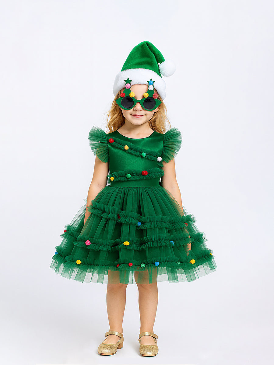 Kids Christmas Tree Tutu Costume