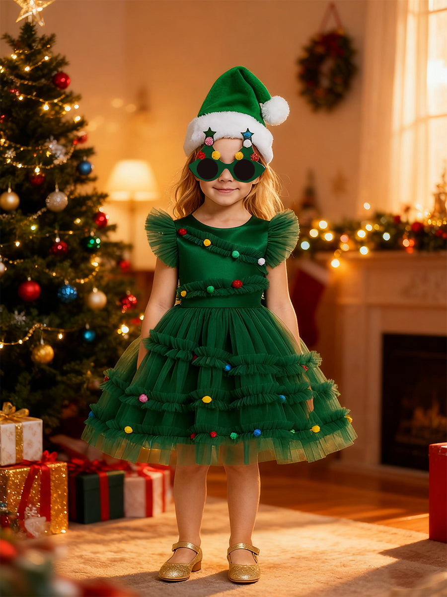 Kids Christmas Tree Tutu Costume