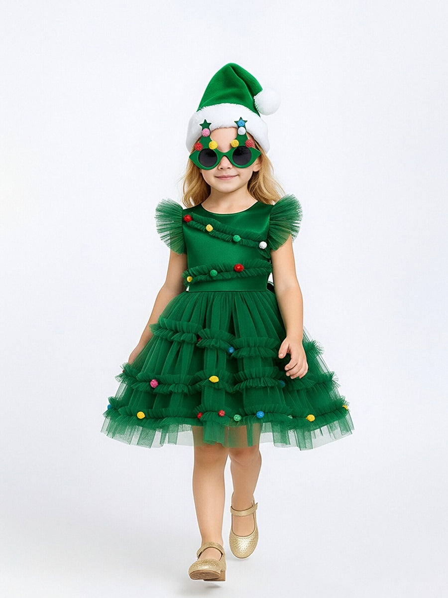 Kids Christmas Tree Tutu Costume