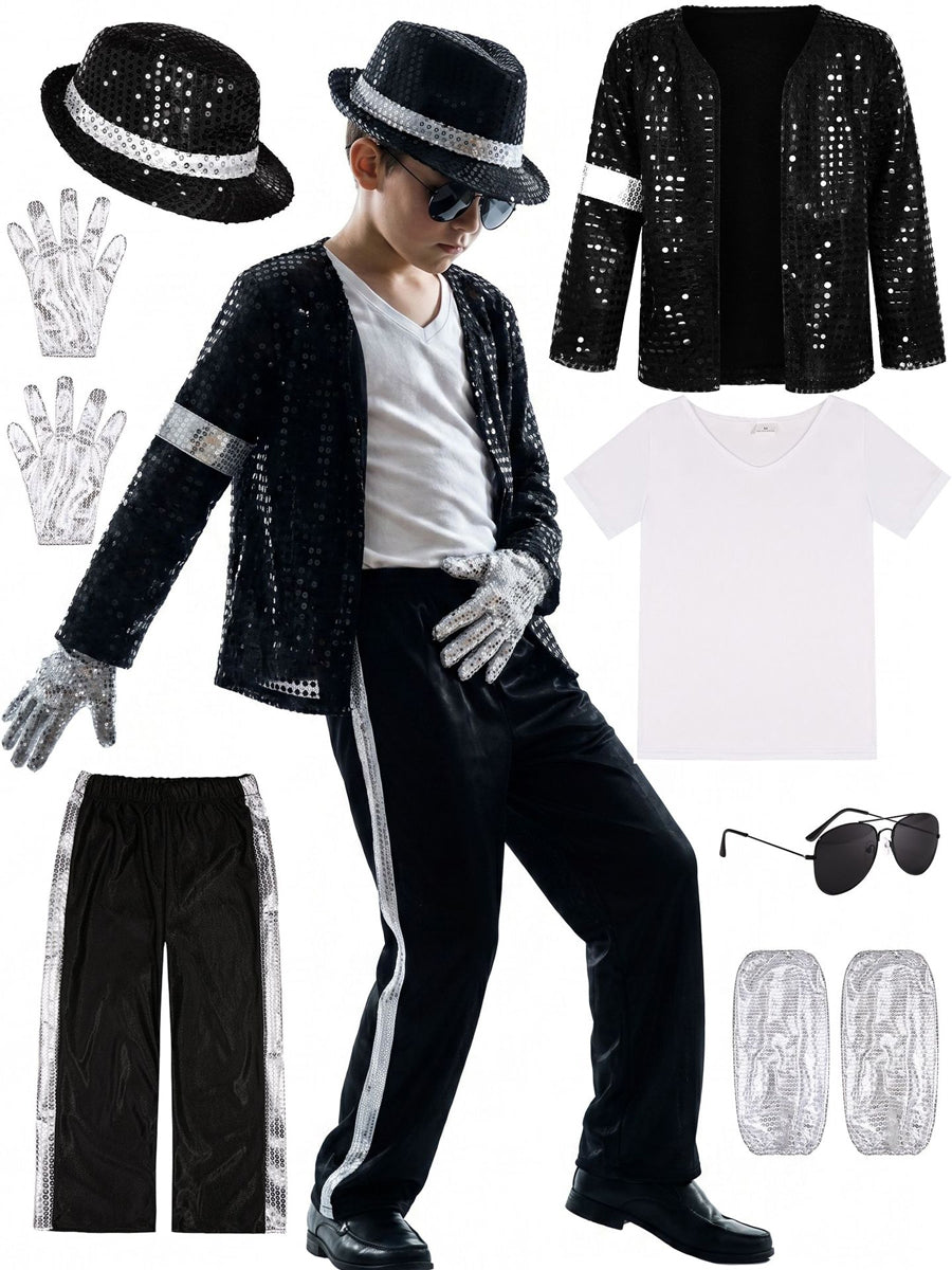 80s Kids Sequin Pop Star Performance Set