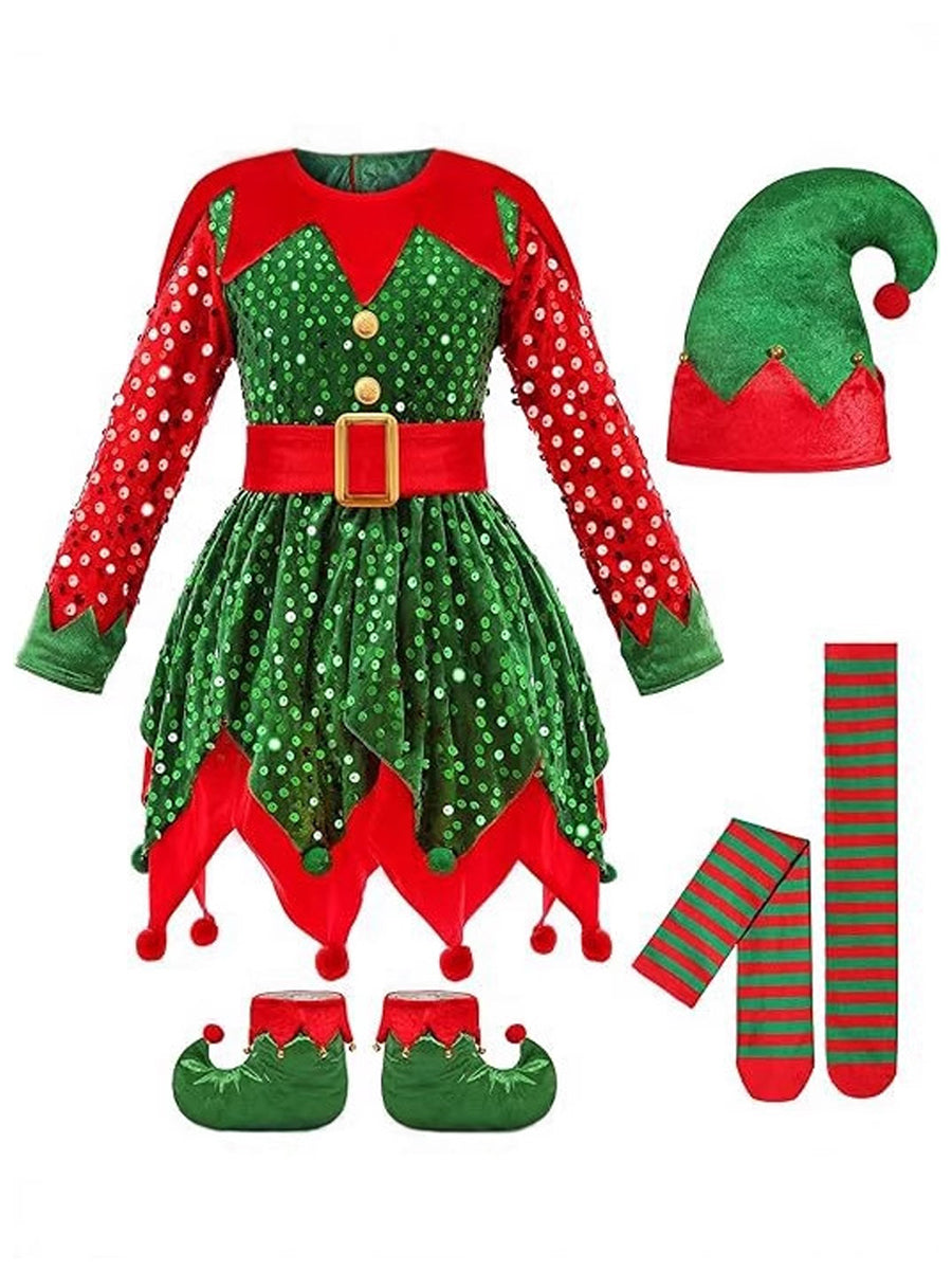 Kids Santa’s Helper Sequin Costume