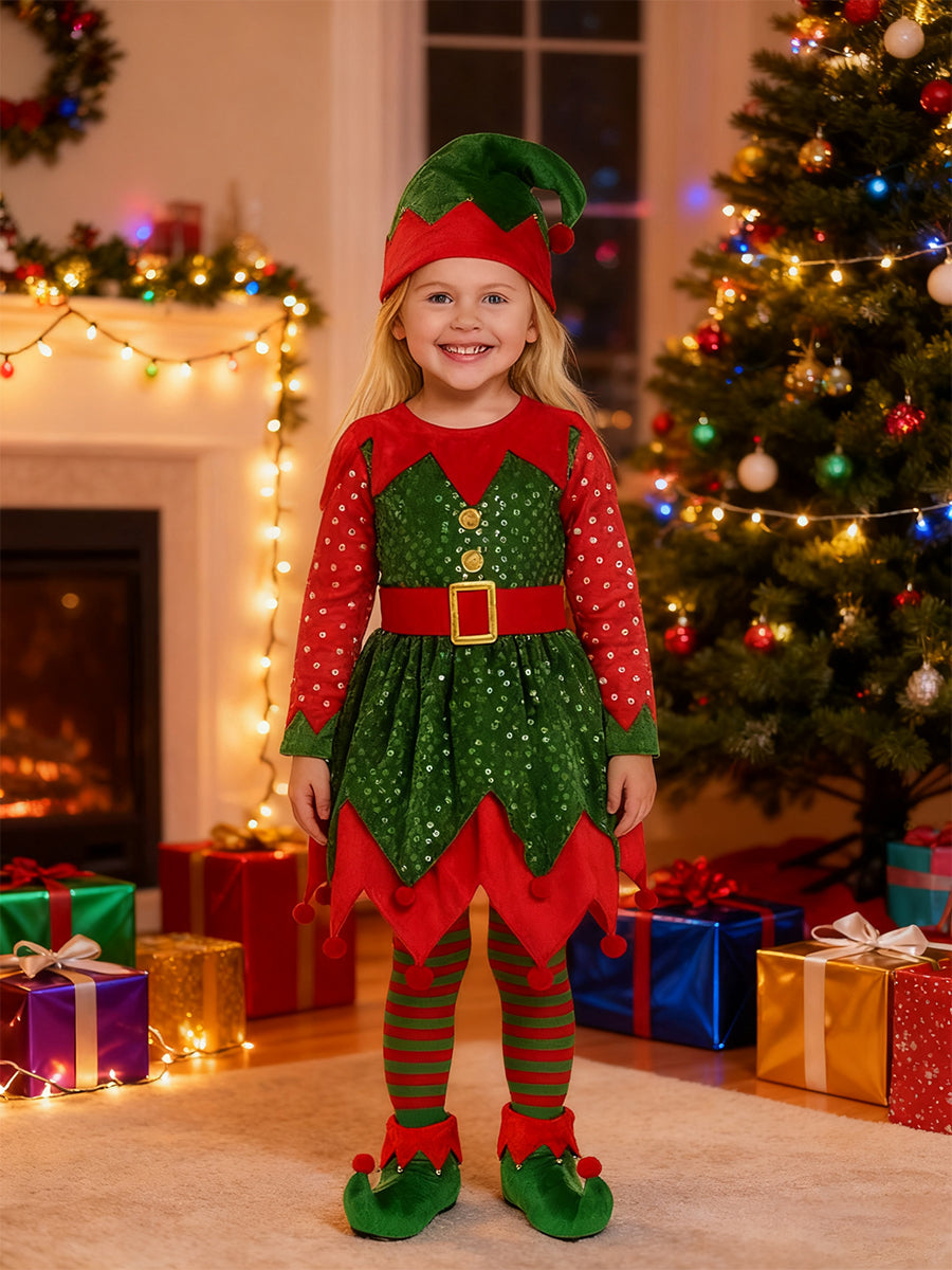 Kids Santa’s Helper Sequin Costume