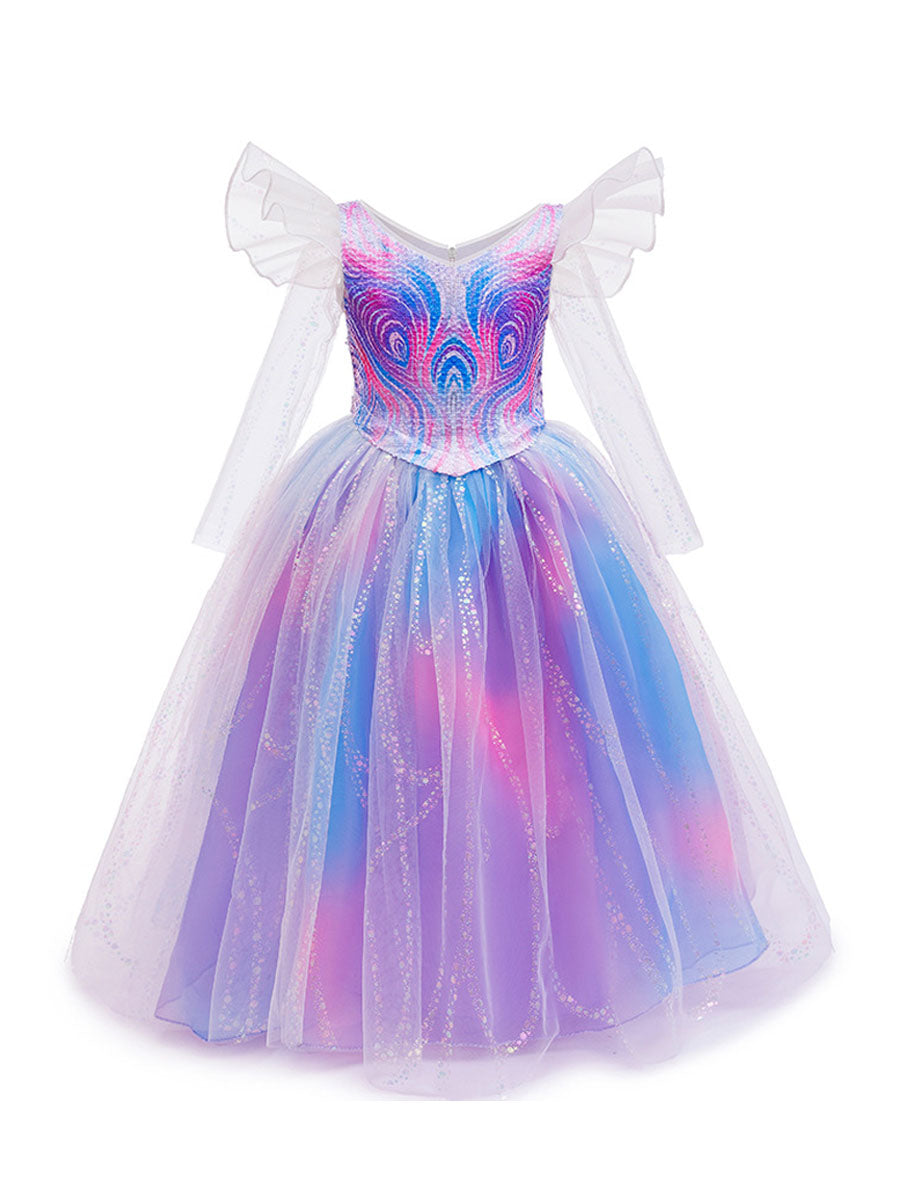 Kids Purple Sparkly Tulle Princess Costume