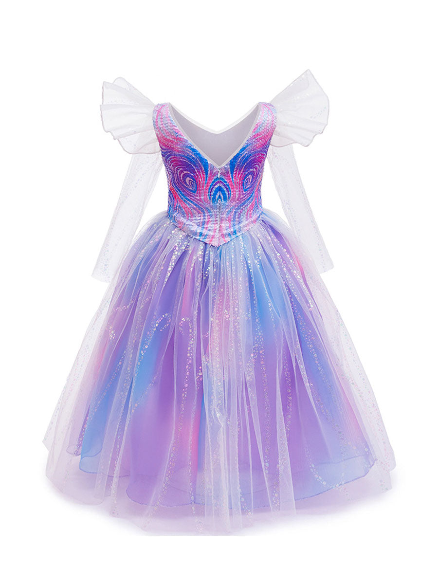 Kids Purple Sparkly Tulle Princess Costume