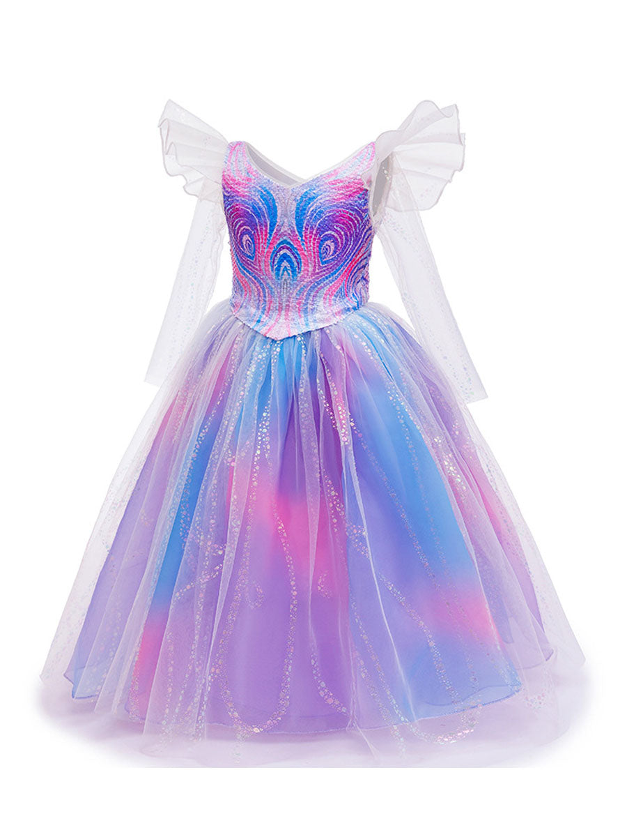 Kids Purple Sparkly Tulle Princess Costume
