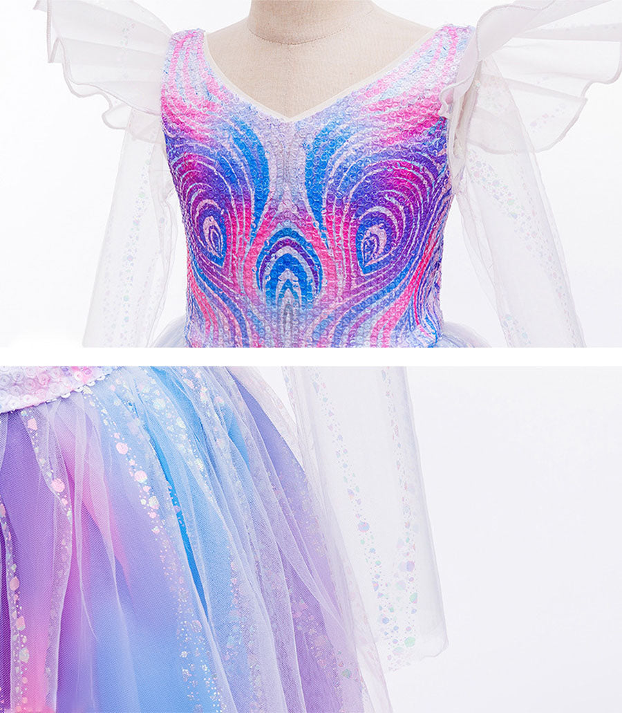 Kids Purple Sparkly Tulle Princess Costume