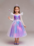 Kids Purple Sparkly Tulle Princess Costume