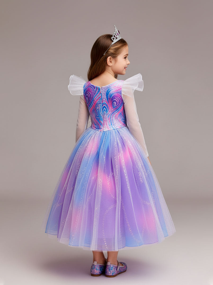 Kids Purple Sparkly Tulle Princess Costume