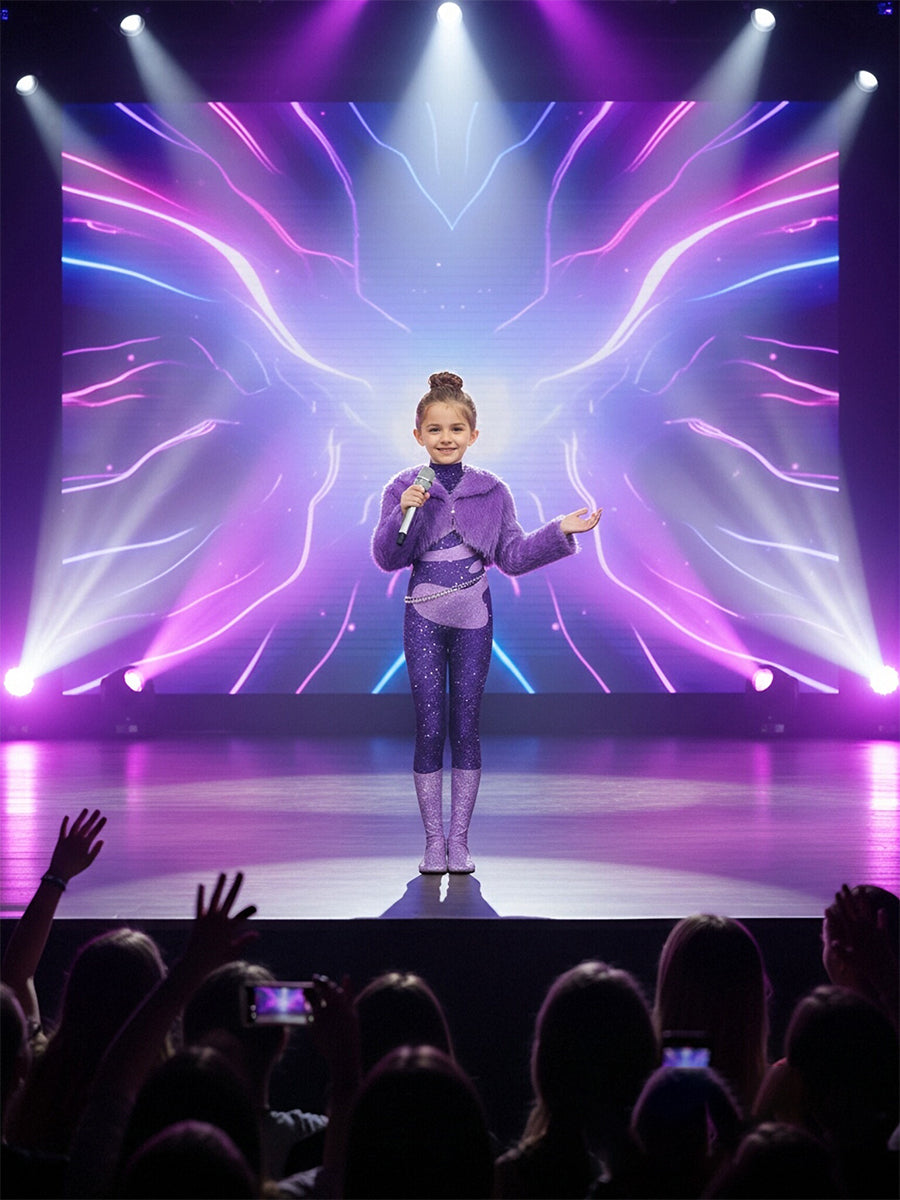 Purple Pop Star Stage Costume