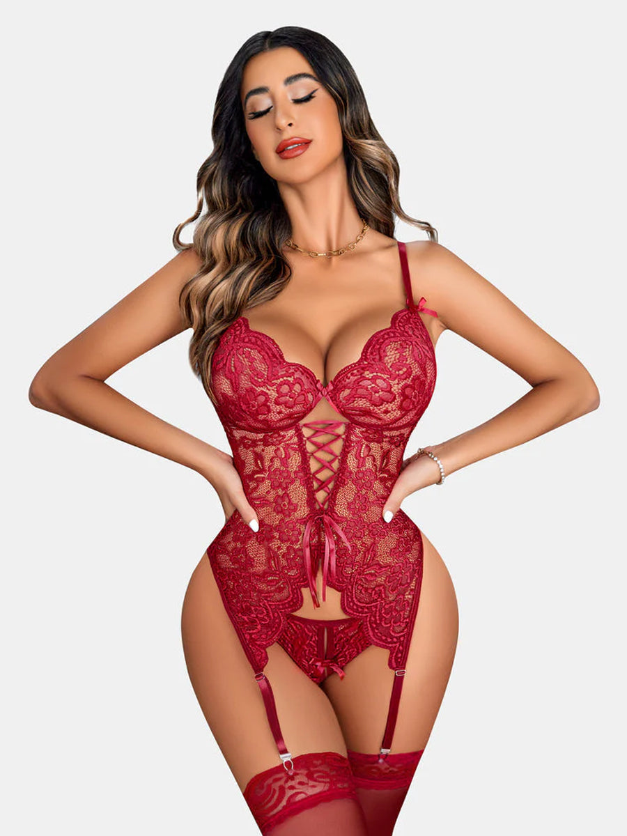 Lace Bustier Lingerie Set