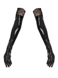 Lace Trimmed Latex Opera Gloves