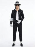 80s Adults Sequin Pop Star Performance Set