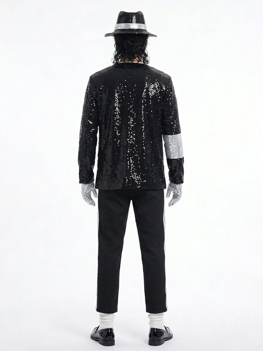 80s Adults Sequin Pop Star Performance Set
