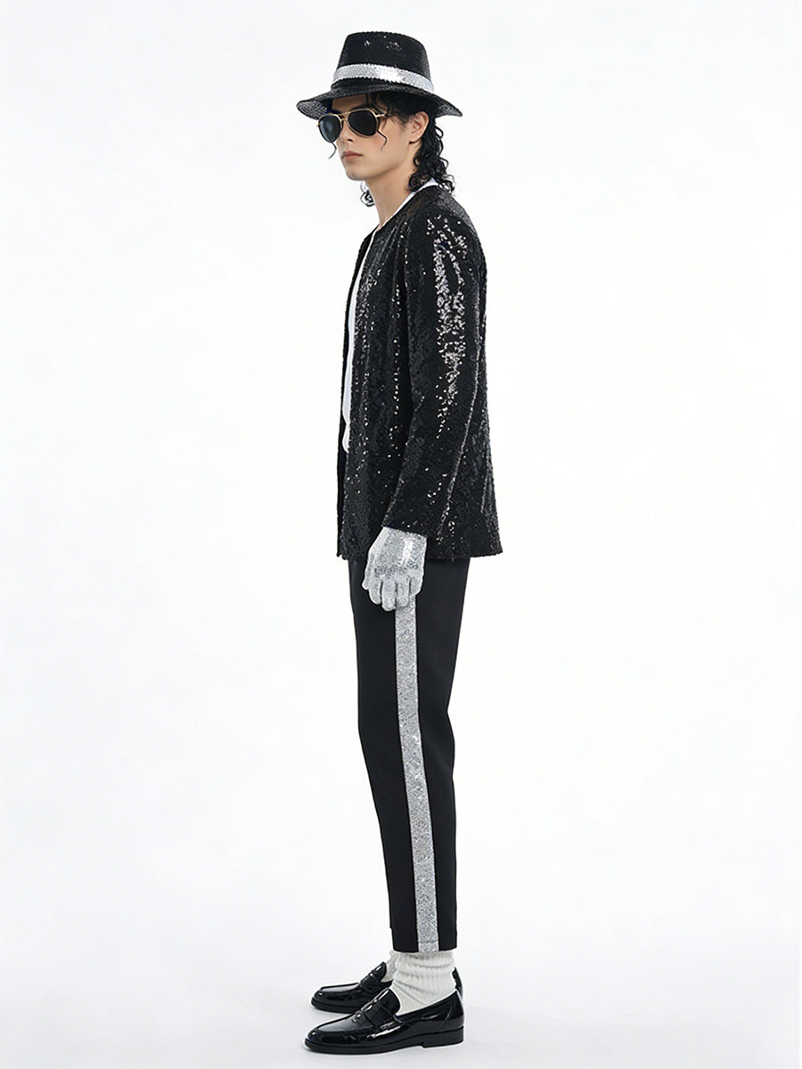 80s Adults Sequin Pop Star Performance Set