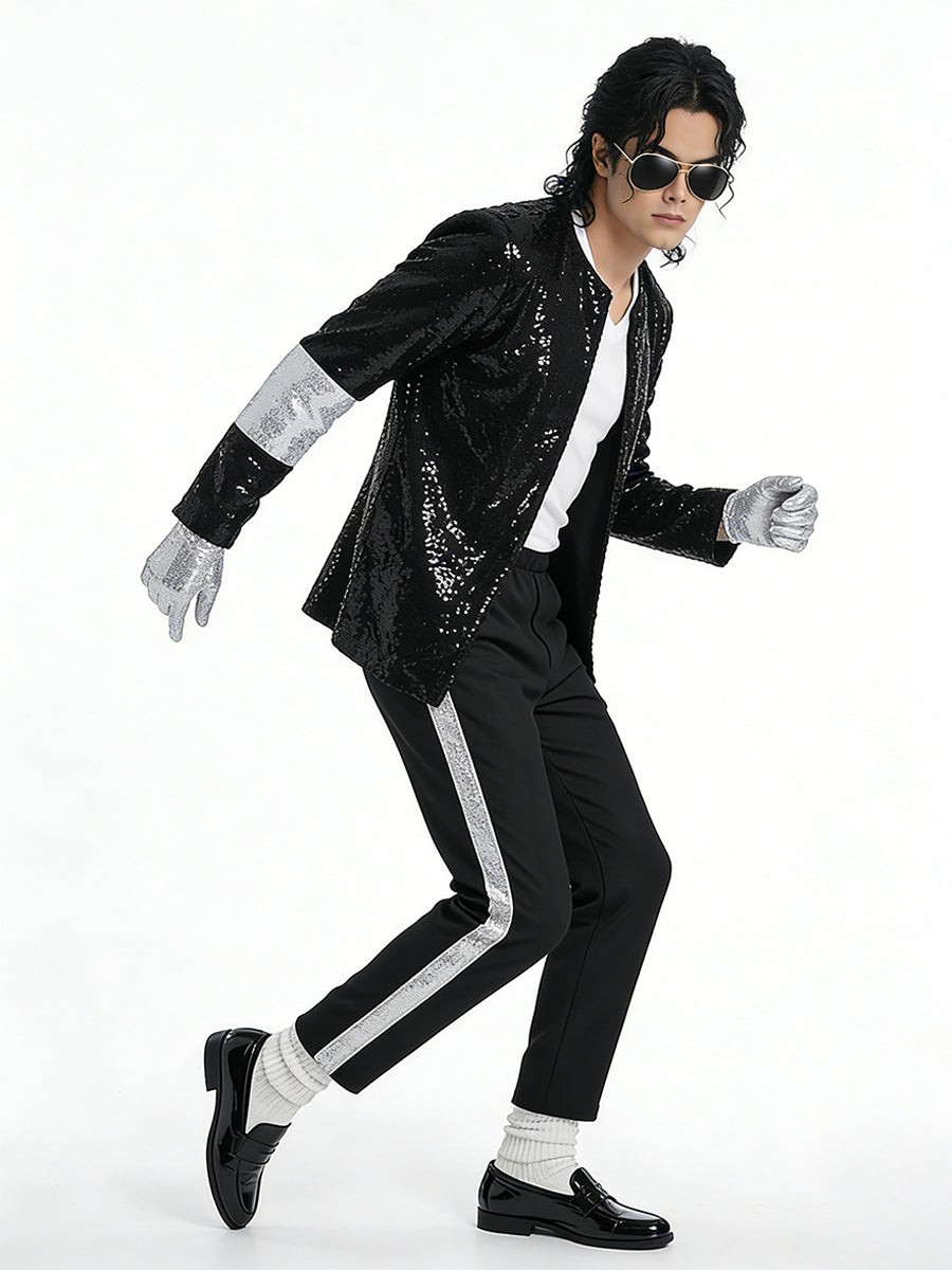 80s Adults Sequin Pop Star Performance Set