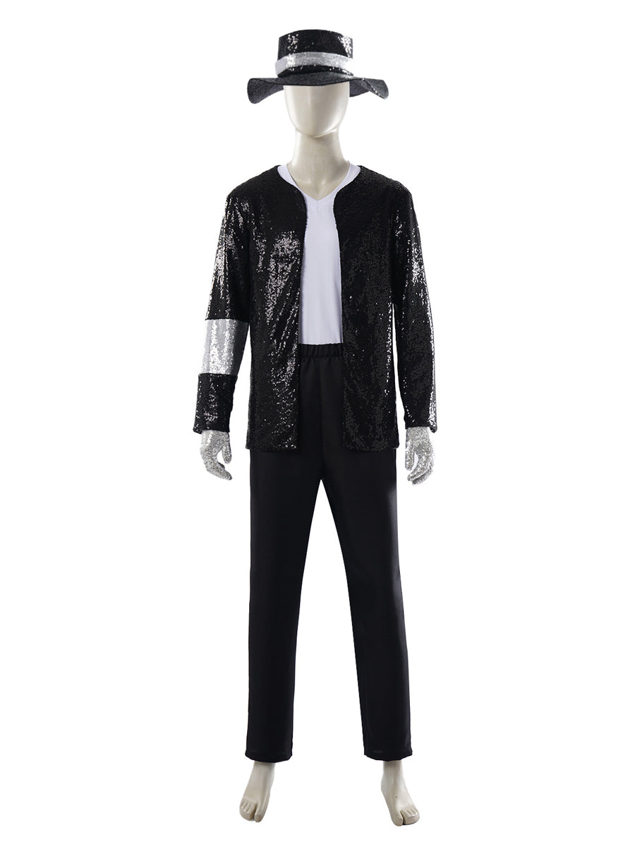 80s Adults Sequin Pop Star Performance Set