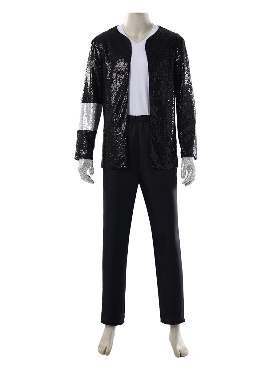 80s Adults Sequin Pop Star Performance Set