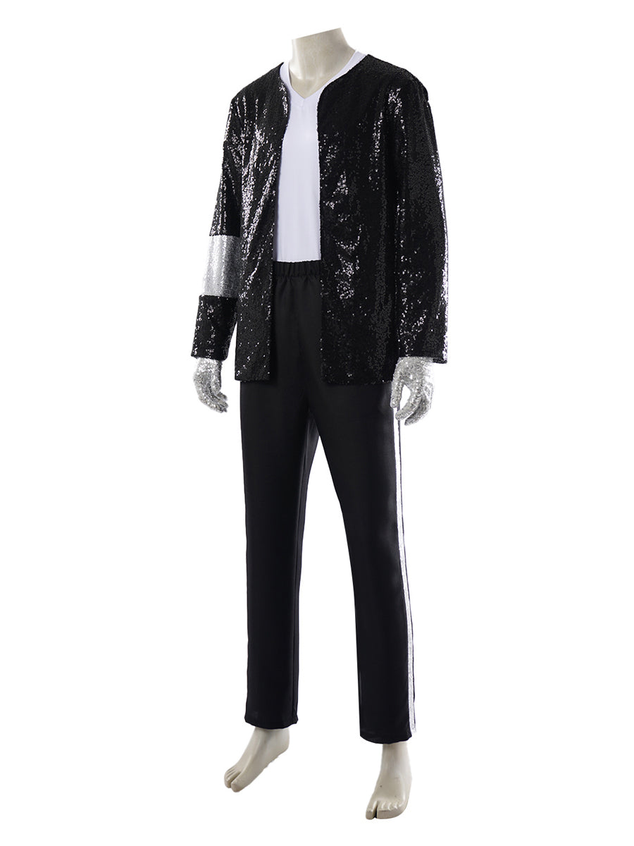 80s Adults Sequin Pop Star Performance Set