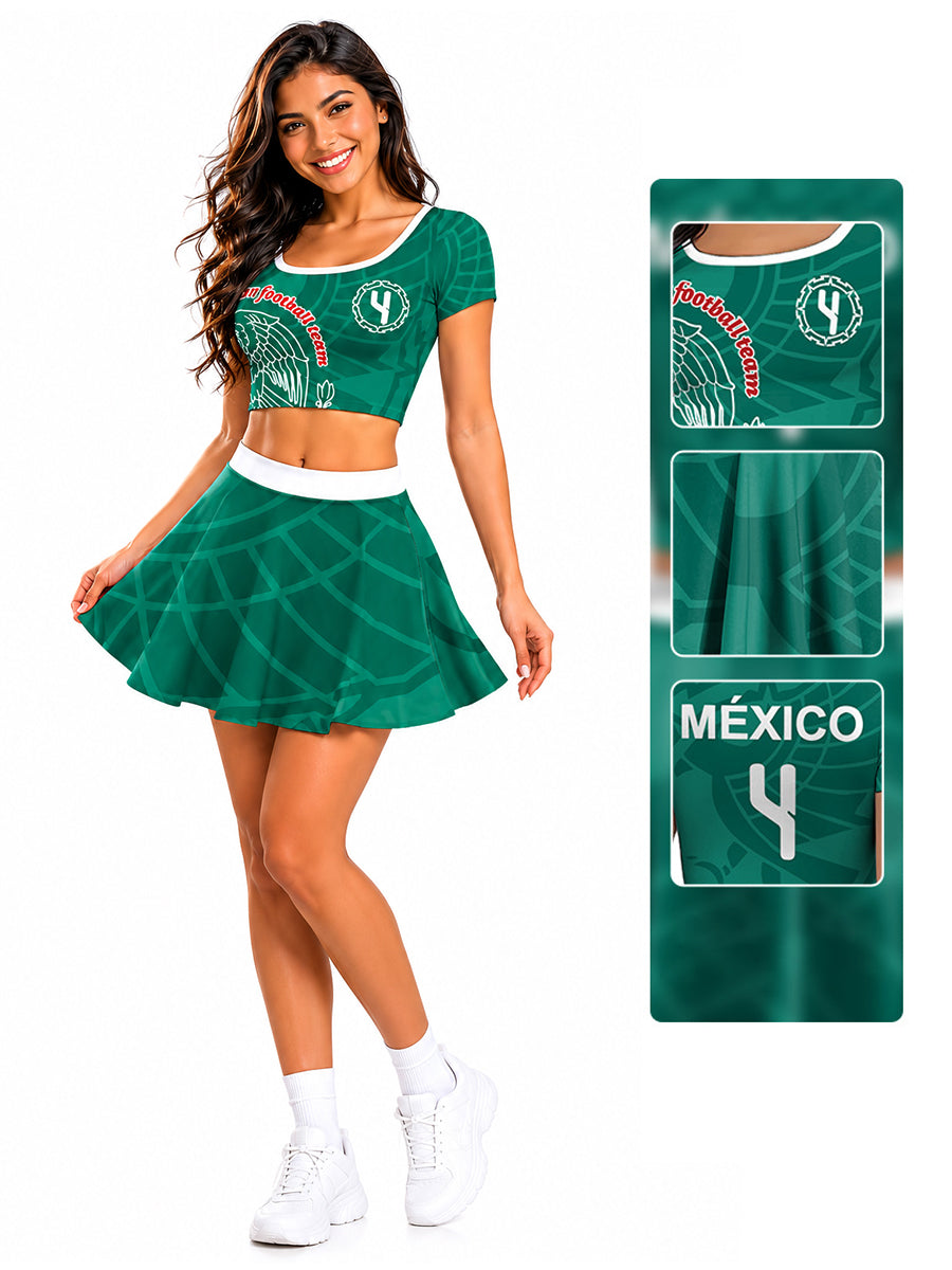 Mexico Soccer Cheerleader Costume