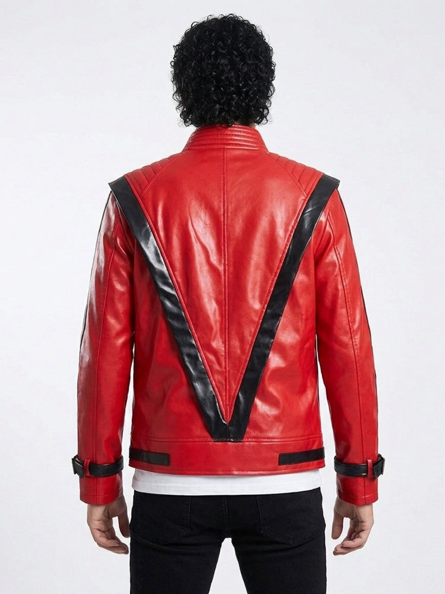 80s Retro Red Biker Jacket Costume