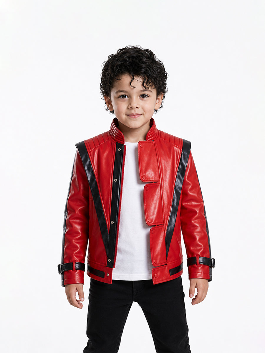 80s Retro Red Biker Jacket Costume