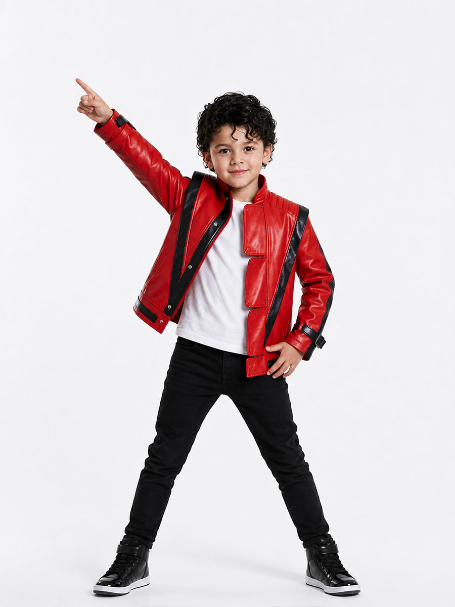 80s Retro Red Biker Jacket Costume