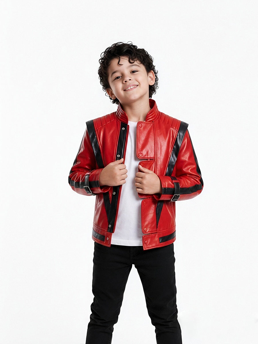 80s Retro Red Biker Jacket Costume
