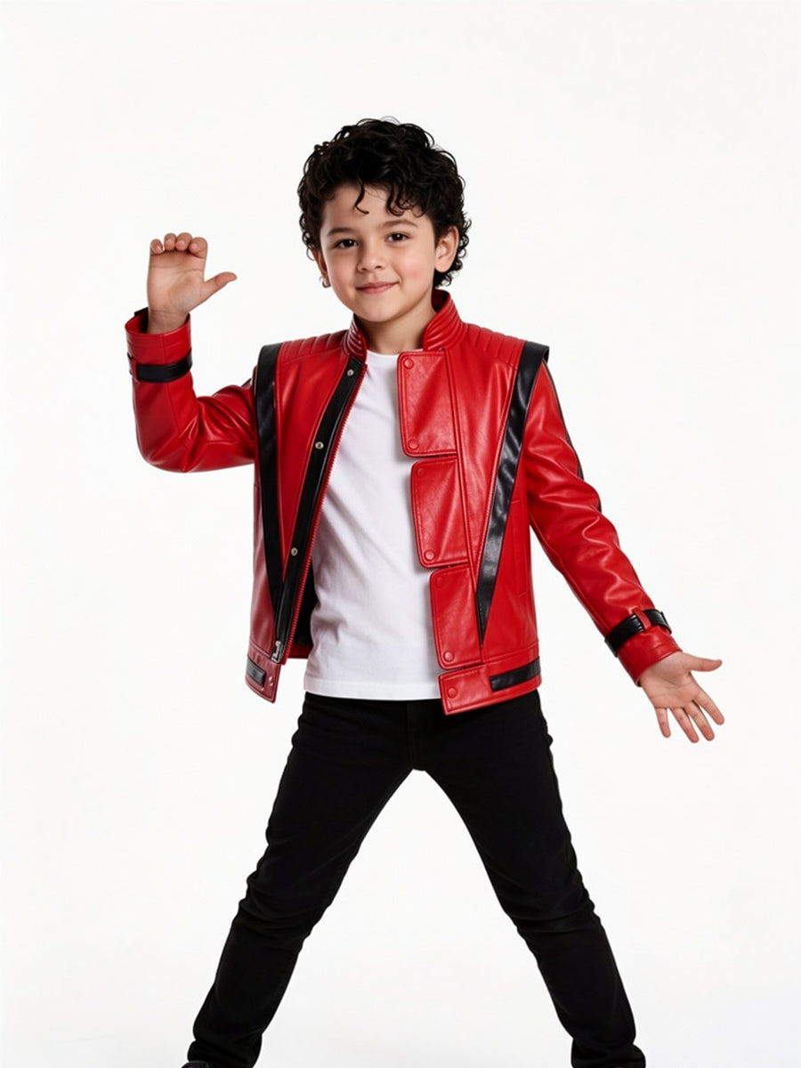 80s Retro Red Biker Jacket Costume