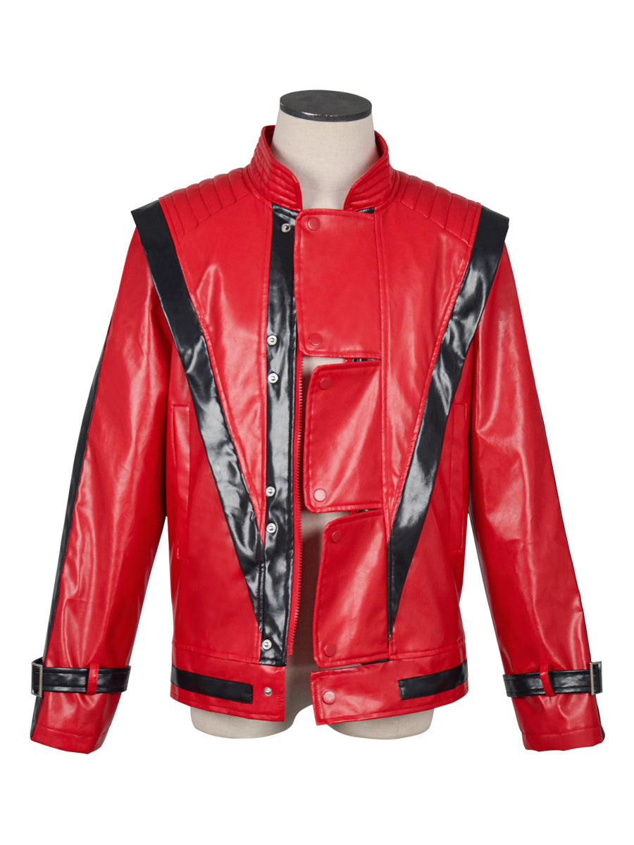 80s Retro Red Biker Jacket Costume