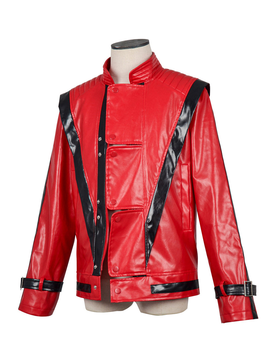 80s Retro Red Biker Jacket Costume