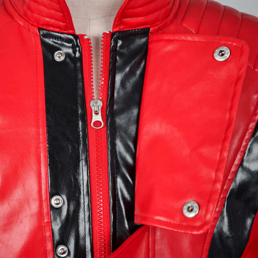 80s Retro Red Biker Jacket Costume