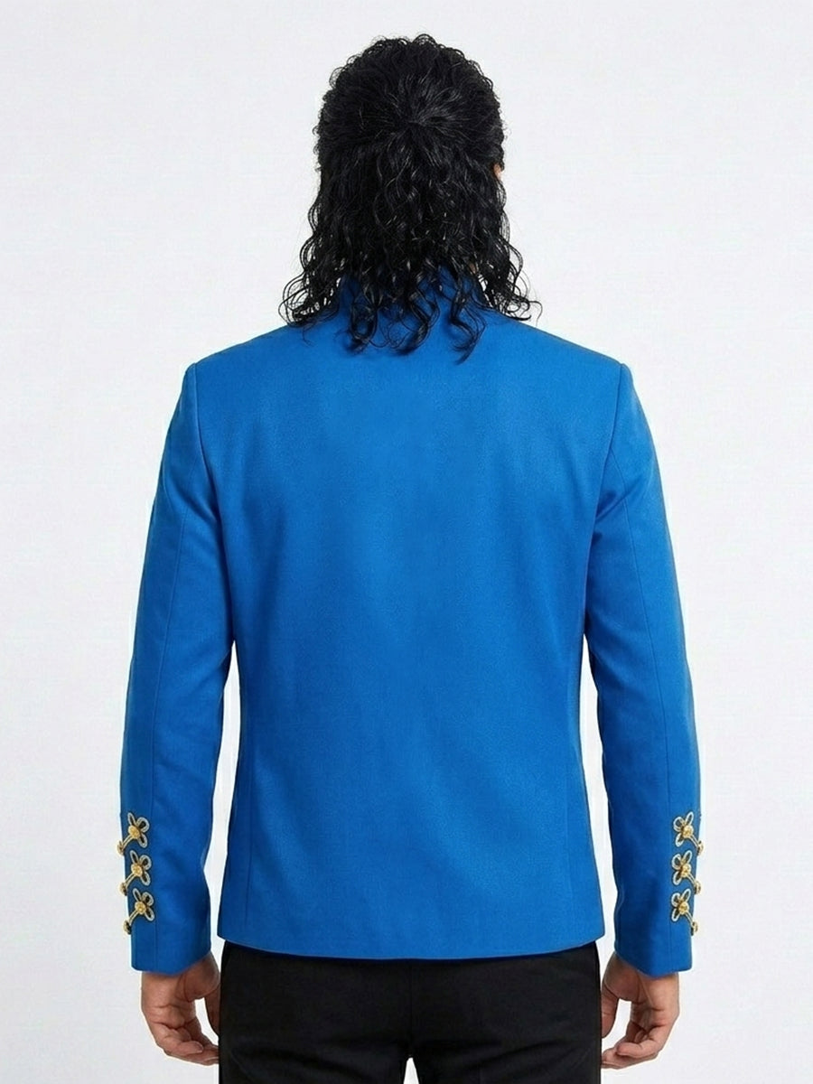 80s Pop Star Blue Military Jacket