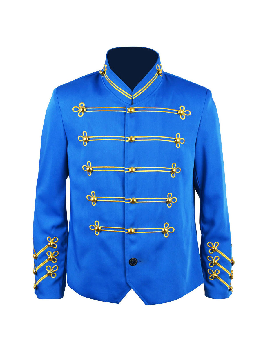 80s Pop Star Blue Military Jacket