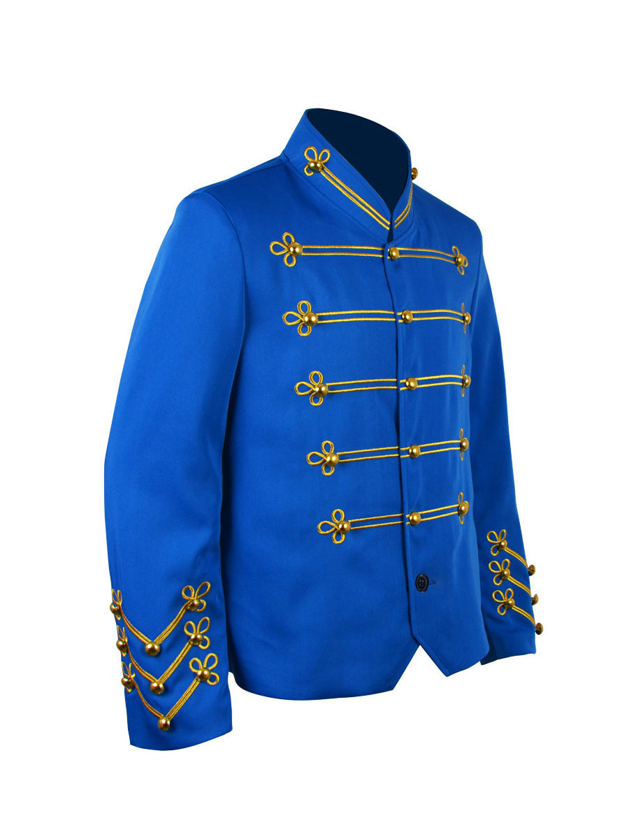 80s Pop Star Blue Military Jacket