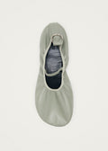 Naira Barefoot Green Leather Ballet Flats