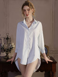 Pinstripe Oversized Boyfriend Shirt Nightgown