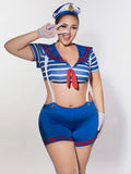 Plus Size Ahoy Honey Sailor Costume Set