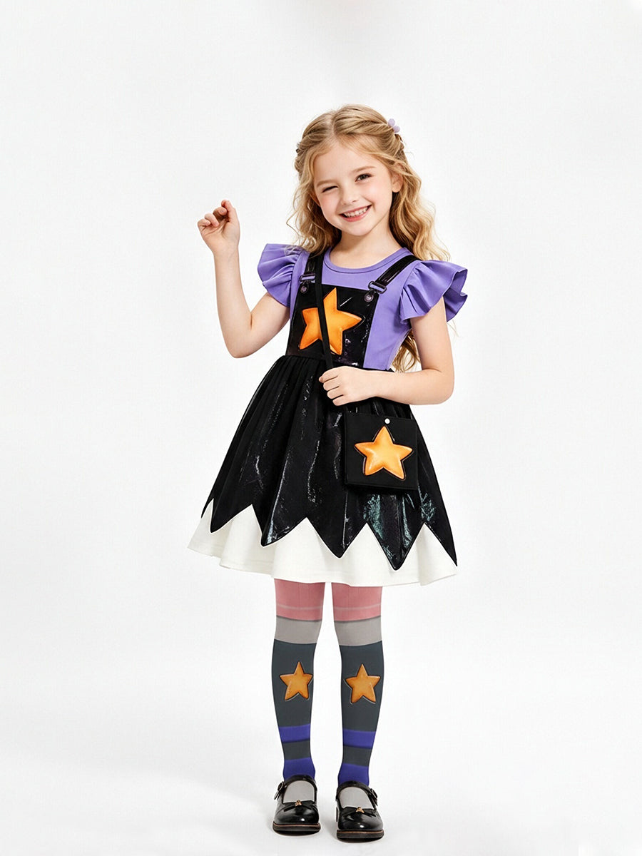 Girls Spooky Star Cosplay Dress Costume Set