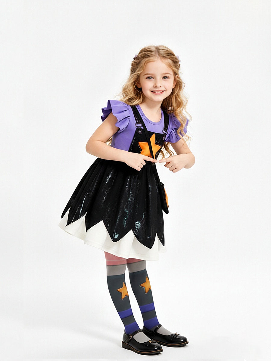 Girls Spooky Star Cosplay Dress Costume Set